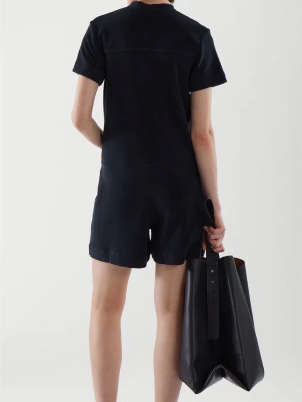 COS Black Short-Sleeve Knit Romper - Picture 2 of 8